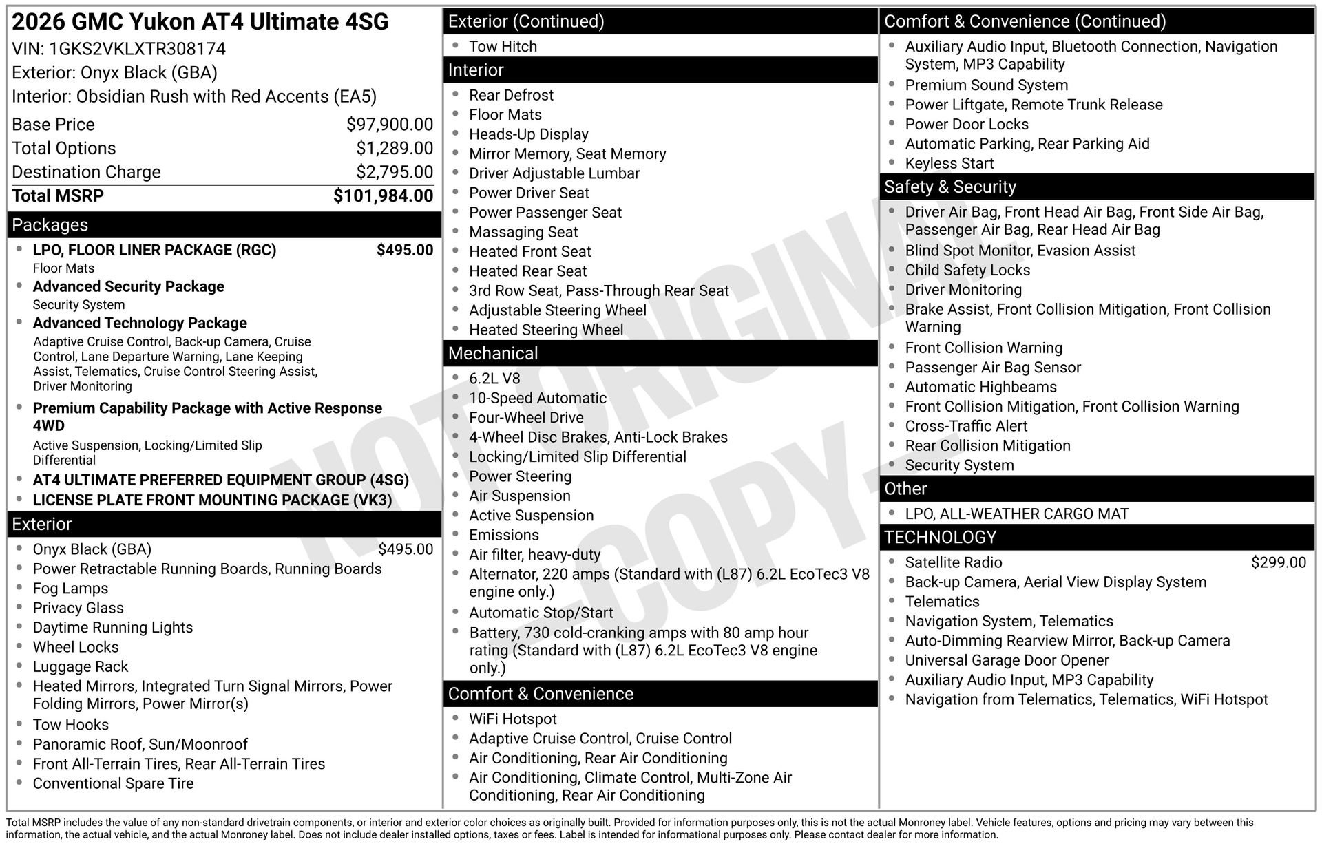 New 2026 GMC Yukon AT4 Ultimate w/ LPO, Floor Liner Package AWD/4WD image 3