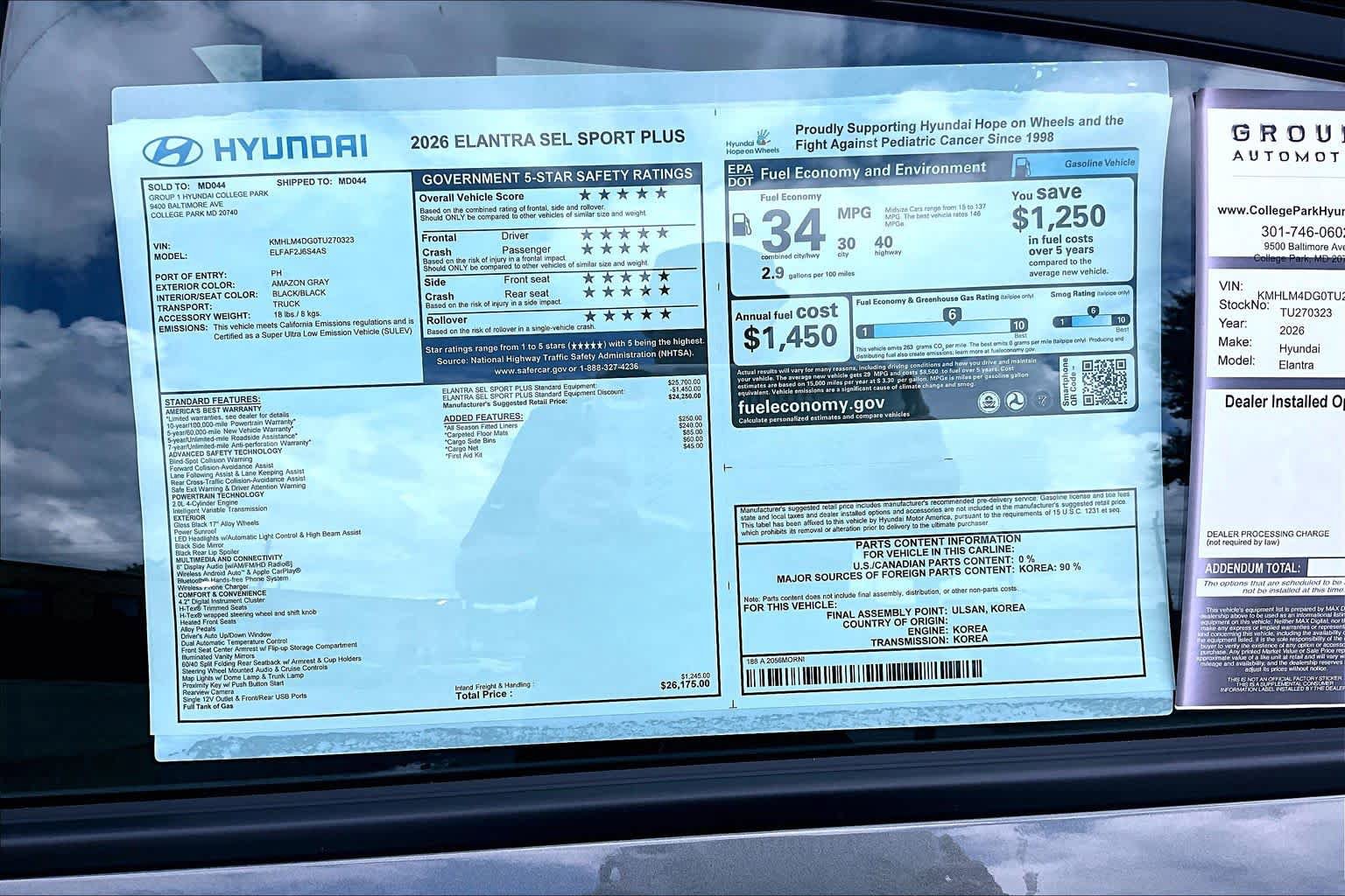 New 2026 Hyundai Elantra SEL Sport FWD image 19