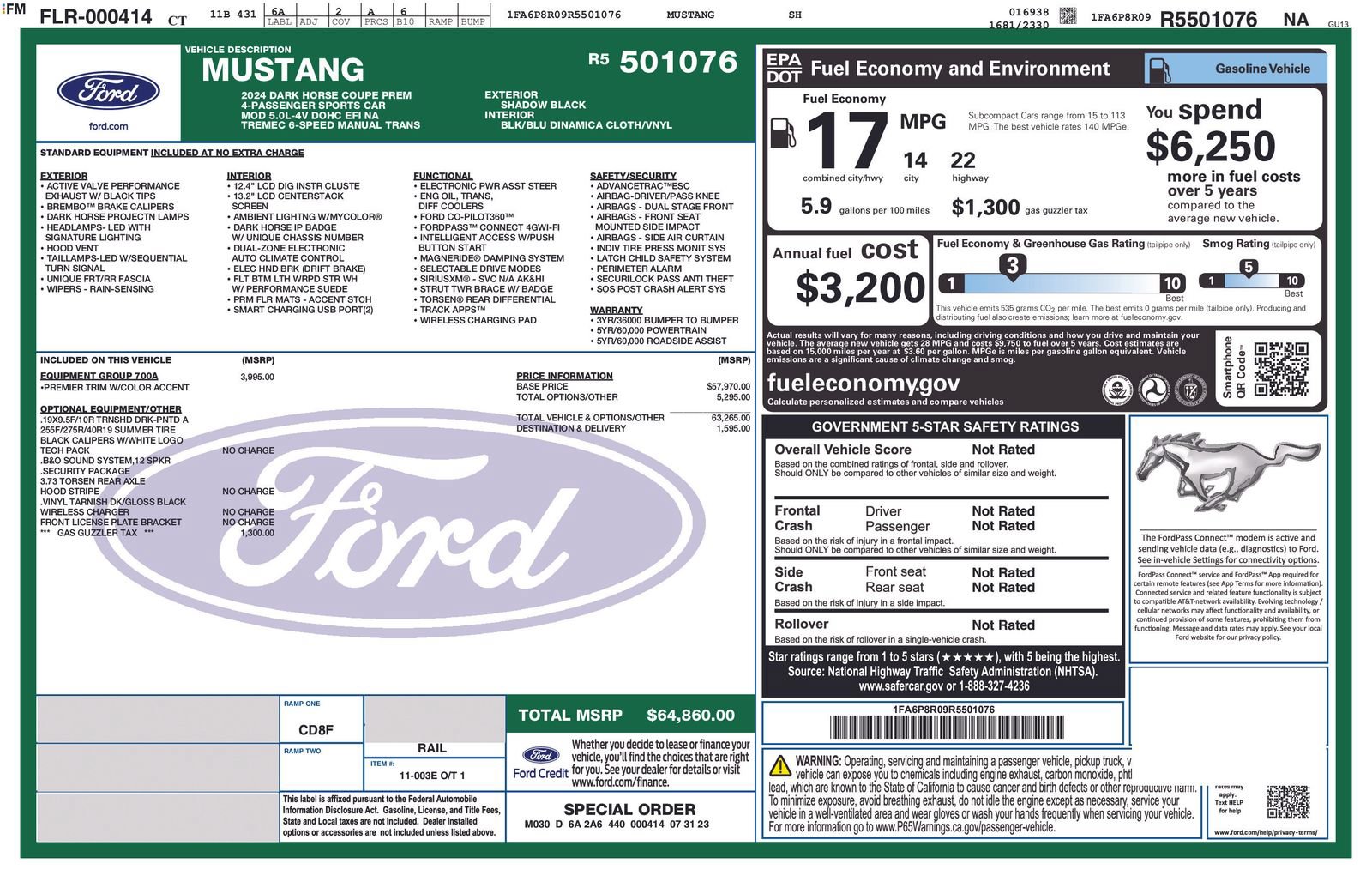 Used 2024 Ford Mustang Dark Horse RWD image 34