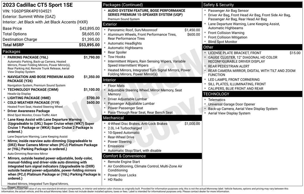 Used 2023 Cadillac CT5 Sport w/ Parking Package RWD image 5