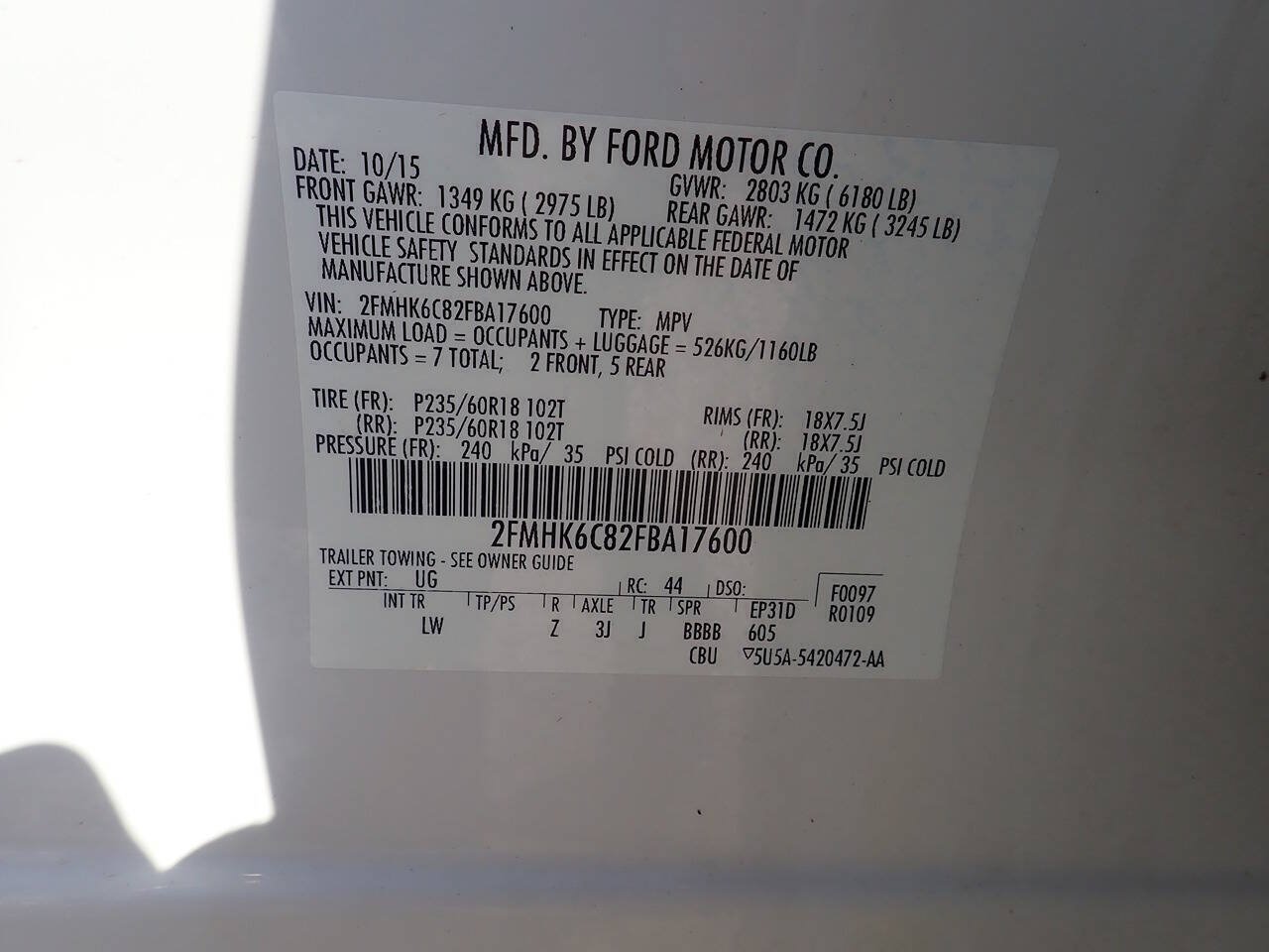 Used 2015 Ford Flex SEL w/ Equipment Group 202A AWD/4WD image 11