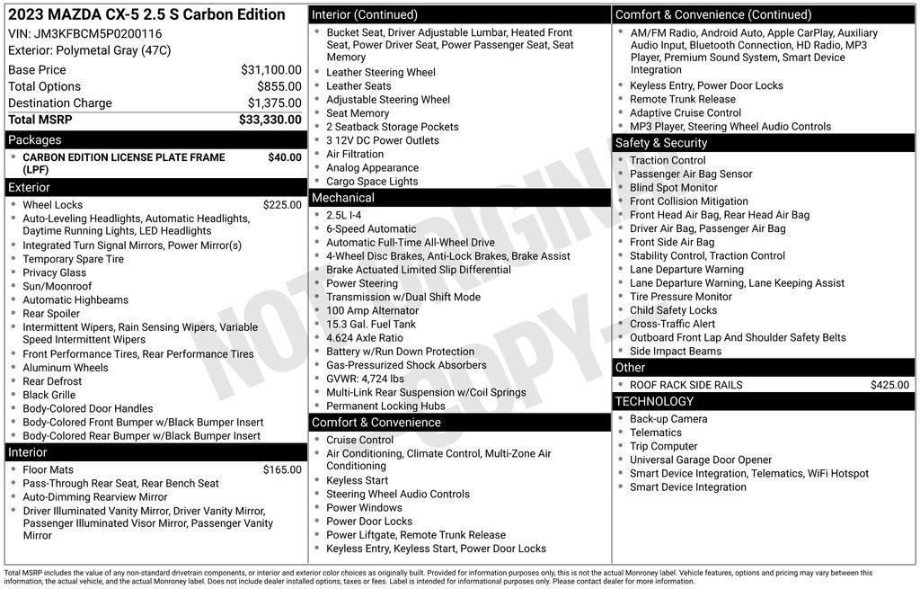 Used 2023 MAZDA CX-5 Carbon Edition image 9