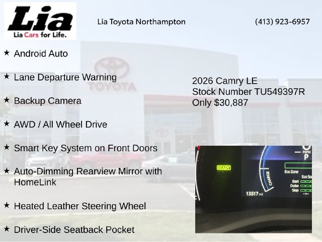 Used 2026 Toyota Camry LE w/ Convenience Package AWD/4WD image 14