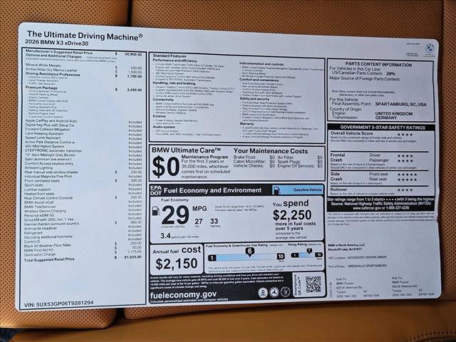 New 2026 BMW X3 xDrive30 w/ Premium Package image 19
