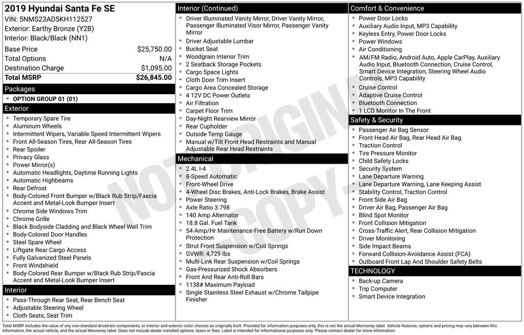 Used 2019 Hyundai Santa Fe SE FWD image 11