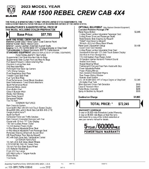 Used 2023 RAM 1500 Rebel w/ Rebel Level 2 Equipment Group AWD/4WD image 4