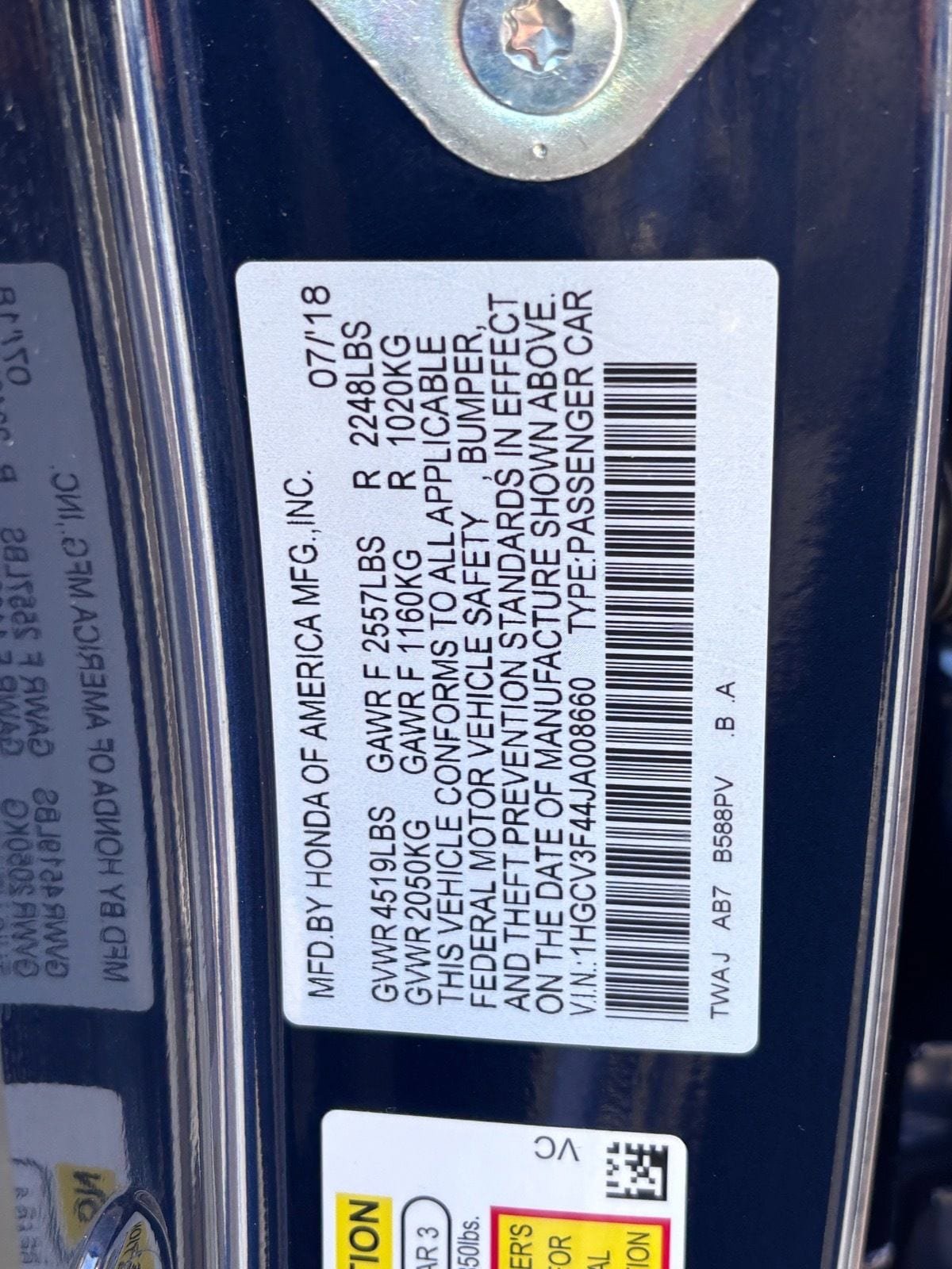 Certified 2018 Honda Accord EX image 37