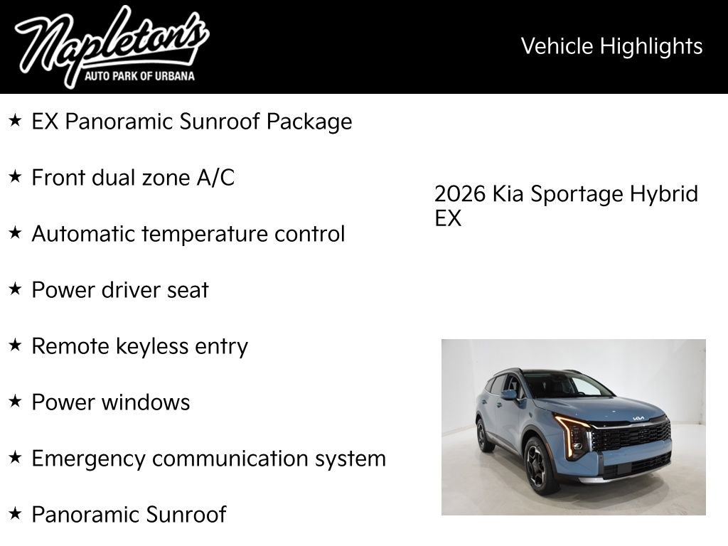 New 2026 Kia Sportage EX w/ EX Panoramic Sunroof Package image 15