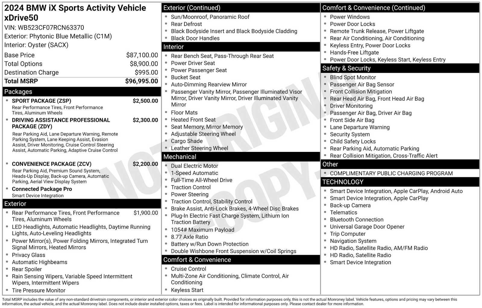 Used 2024 BMW iX xDrive50 w/ Sport Package AWD/4WD image 19