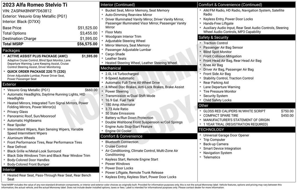 Used 2023 Alfa Romeo Stelvio Ti w/ Active Assist Plus Package AWD/4WD image 28