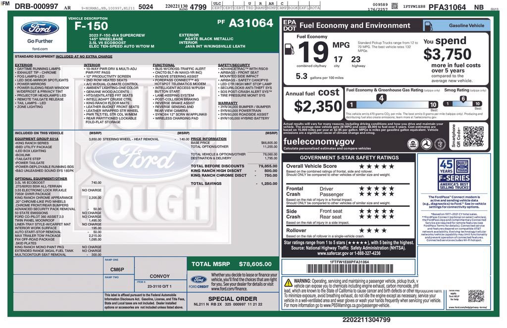 Used 2023 Ford F150 King Ranch w/ Equipment Group 601A High AWD/4WD image 33