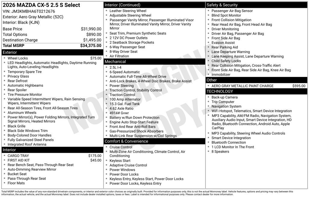 New 2026 MAZDA CX-5 Select AWD/4WD image 7