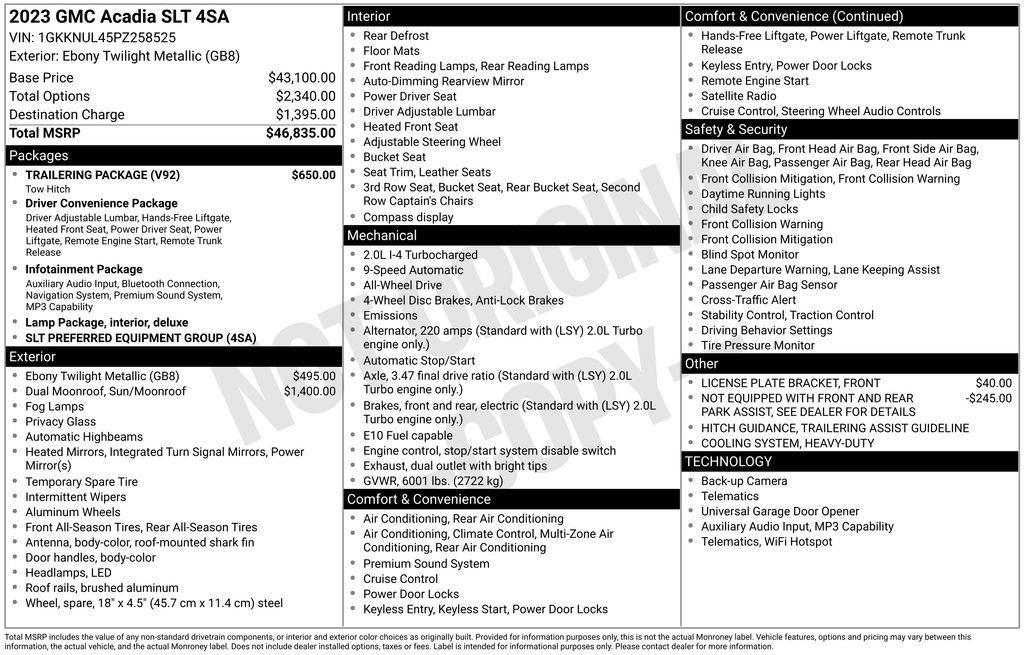 Certified 2023 GMC Acadia SLT w/ Trailering Package image 2