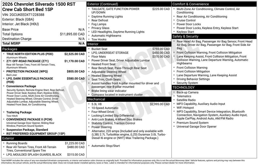 New 2026 Chevrolet Silverado 1500 RST w/ True North Edition Plus AWD/4WD image 41