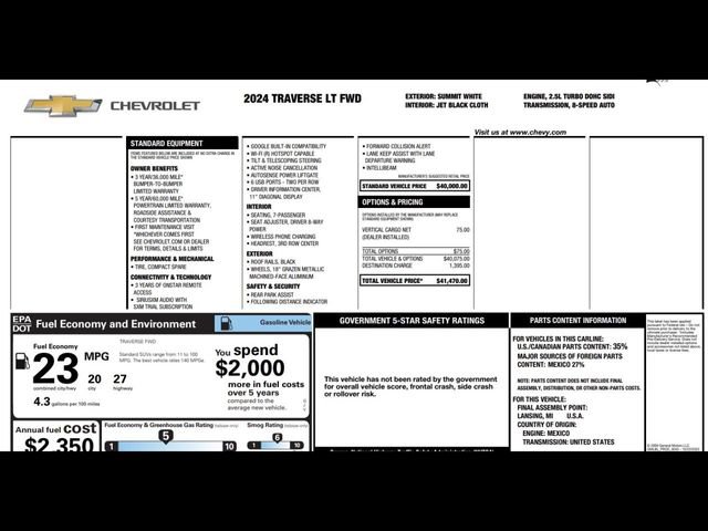 Used 2024 Chevrolet Traverse LT image 3