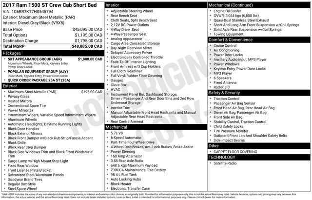 Used 2017 RAM 1500 ST w/ SXT Appearance Group image 14