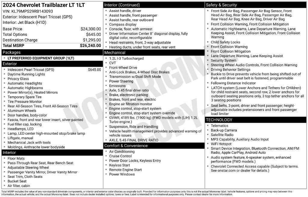 Certified 2024 Chevrolet TrailBlazer LT FWD image 3