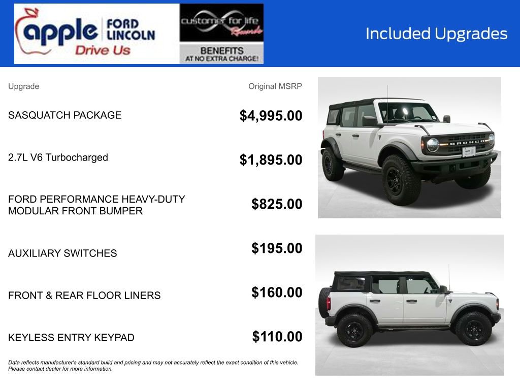 Certified 2021 Ford Bronco 4-Door w/ Sasquatch Package AWD/4WD image 4