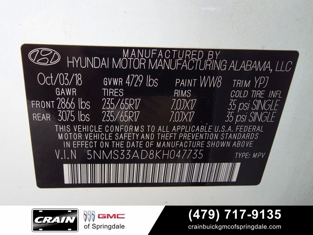 Used 2019 Hyundai Santa Fe SEL FWD image 31