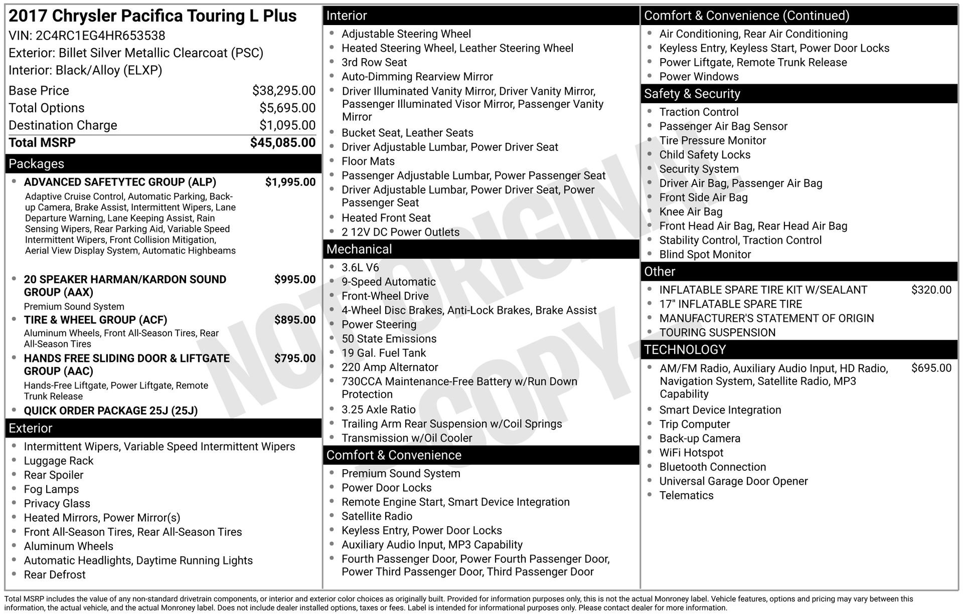 Used 2017 Chrysler Pacifica Touring-L Plus w/ Advanced Safetytec Group FWD image 43