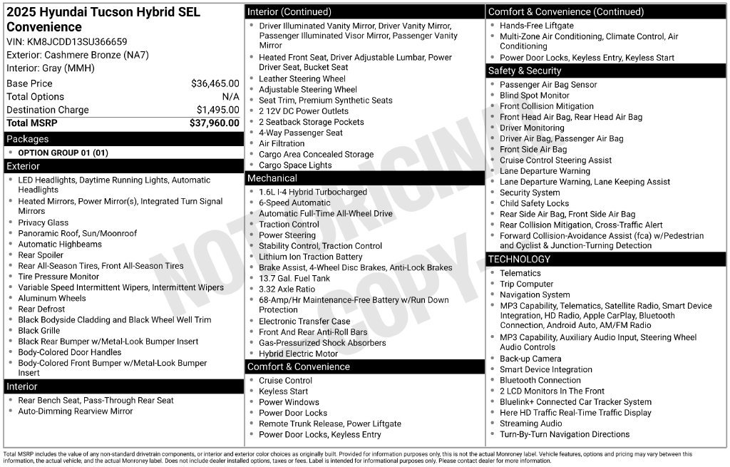 Used 2025 Hyundai Tucson SEL AWD/4WD image 3