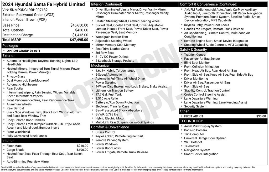 Certified 2024 Hyundai Santa Fe Limited AWD/4WD image 24