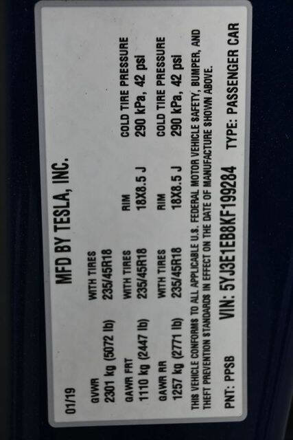 Used 2019 Tesla Model 3 Long Range image 4