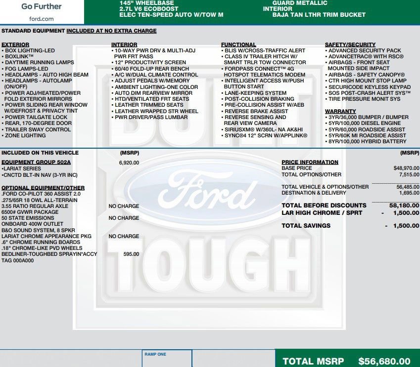 Used 2021 Ford F150 Lariat w/ Equipment Group 502A High image 2