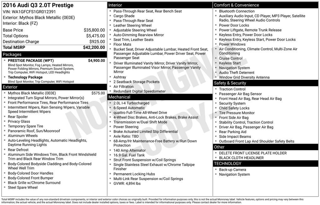 Used 2016 Audi Q3 2.0T Prestige w/ Prestige Package image 40