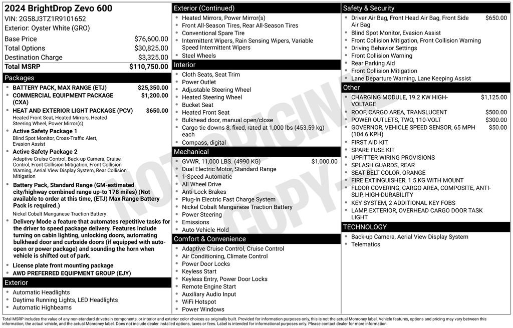 Used 2024 Chevrolet Brightdrop 600 w/ Battery Pack, Max Range AWD/4WD image 34