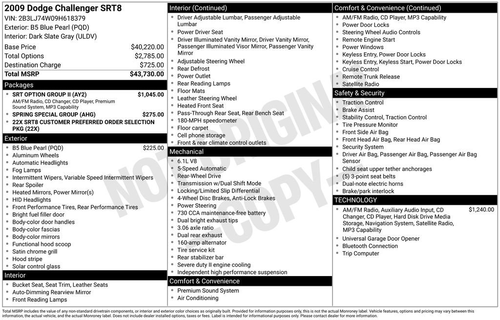 Used 2009 Dodge Challenger SRT8 w/ SRT Option Group II image 62