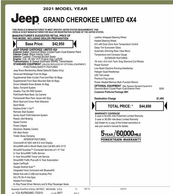 Used 2021 Jeep Grand Cherokee Limited image 4