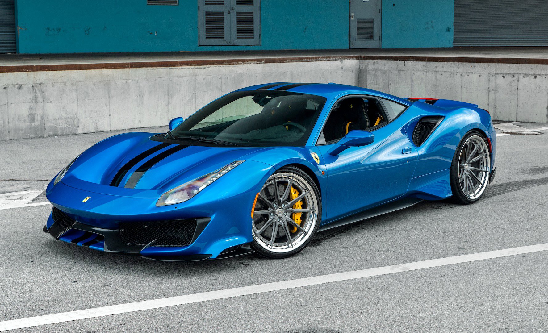 Used 2020 Ferrari 488 Pista Coupe Blu Corsa HRE Wheels Ful image 62