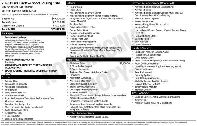Certified 2026 Buick Enclave Sport Touring AWD/4WD image 27
