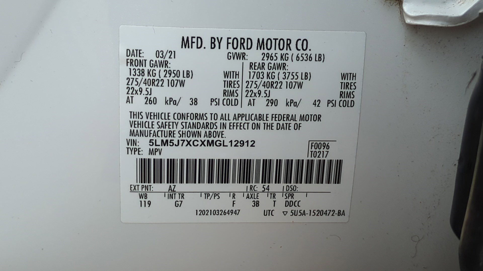 Used 2021 Lincoln Aviator Reserve w/ Equipment Group 202A image 37