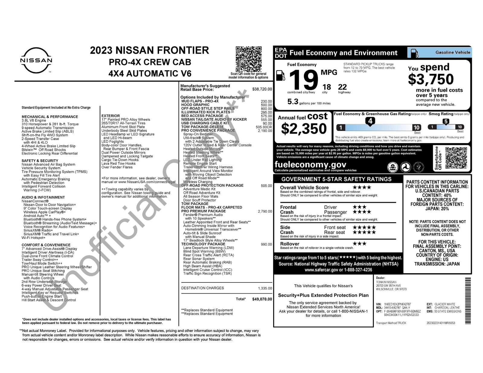 Used 2023 Nissan Frontier PRO-4X w/ Pro-4X Premium Package AWD/4WD image 34