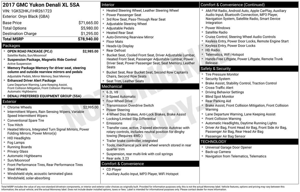 Used 2017 GMC Yukon XL Denali w/ Open Road Package AWD/4WD image 41