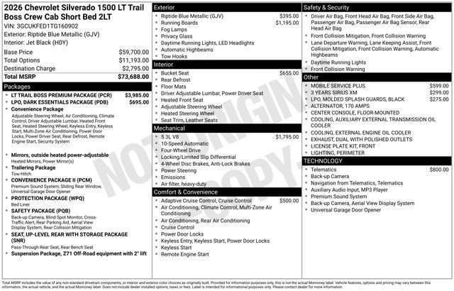 New 2026 Chevrolet Silverado 1500 LT Trail Boss w/ LT Trail Boss Premium Package image 27