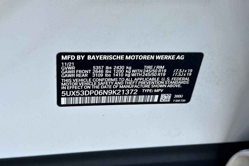 Used 2022 BMW X3 xDrive30i w/ Premium Package 2 image 34