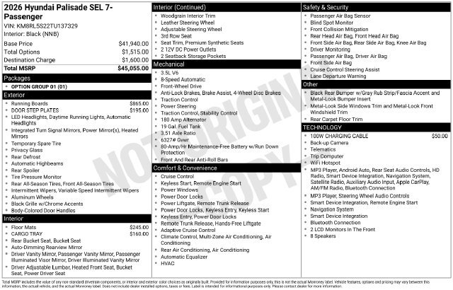 New 2026 Hyundai Palisade SEL FWD image 25