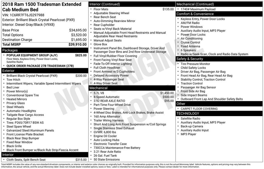 Used 2018 RAM 1500 Tradesman w/ Popular Equipment Group image 6