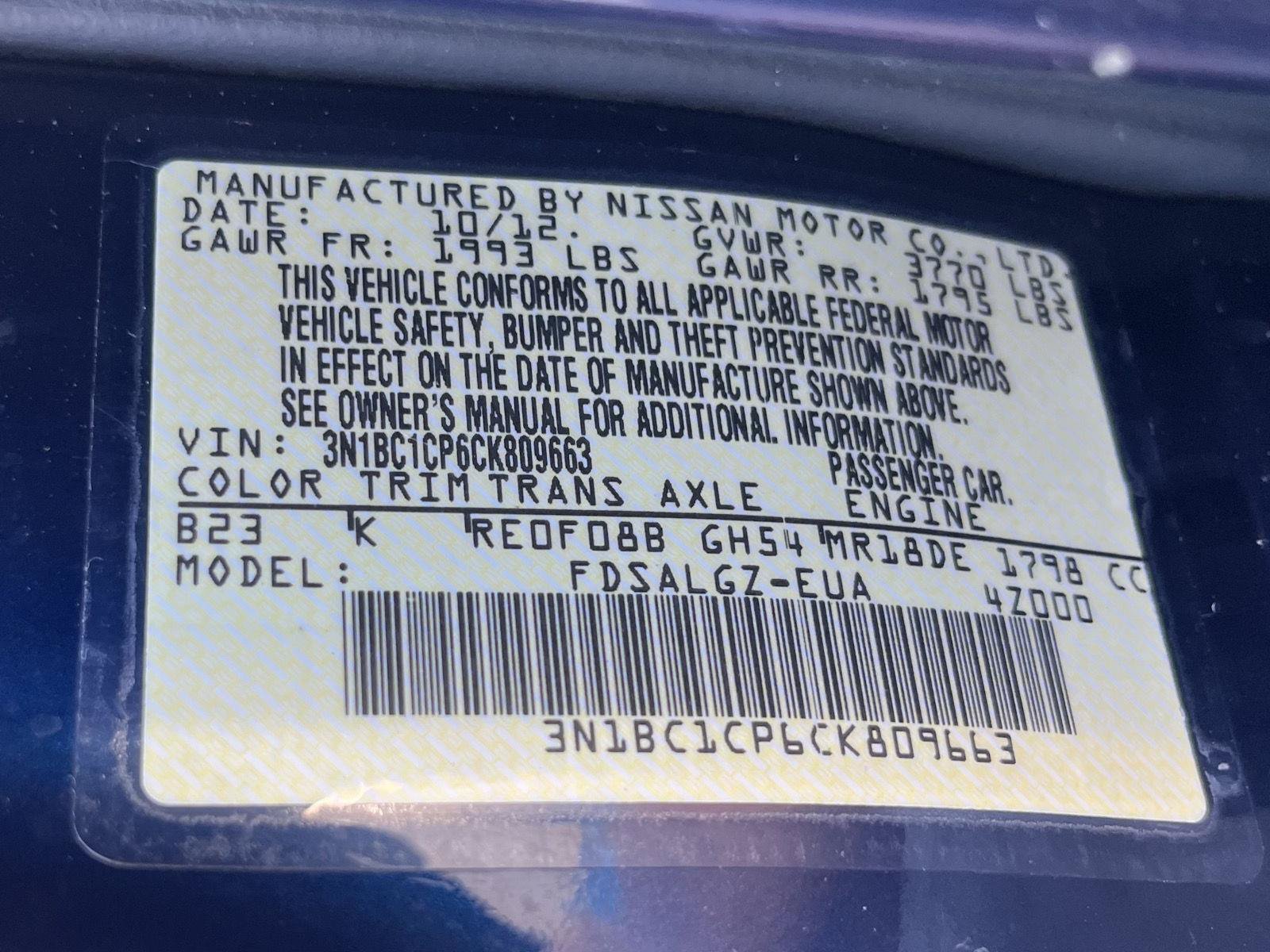 Used 2012 Nissan Versa Hatchback w/ SL Navigation Pkg FWD image 29
