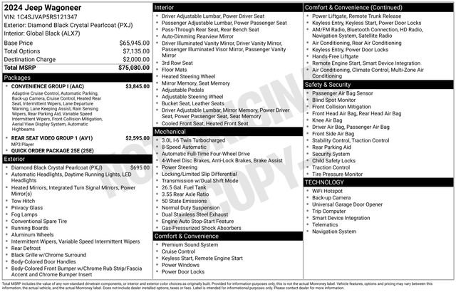 New 2024 Jeep Wagoneer 4WD w/ Convenience Group I image 17