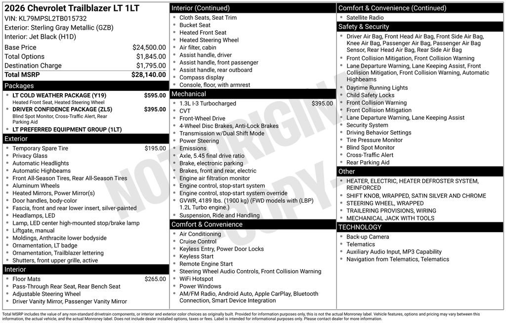 Used 2026 Chevrolet TrailBlazer LT w/ LT Cold Weather Package FWD image 40