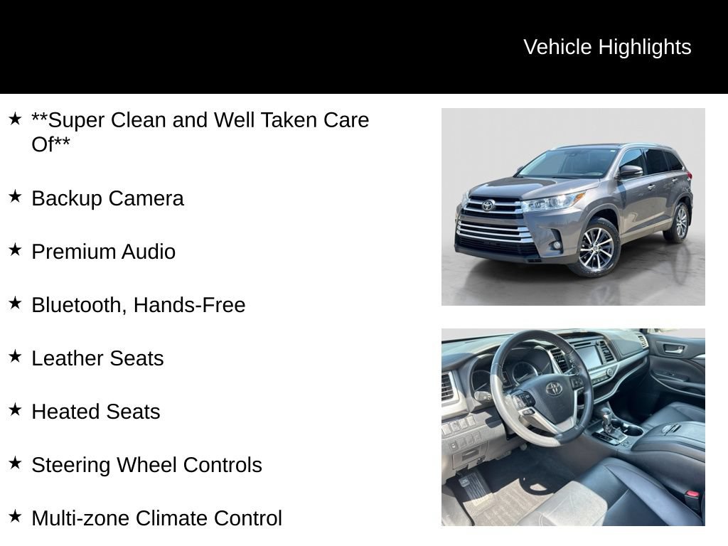 Used 2019 Toyota Highlander XLE w/ Carpet Mat Package (TMS) AWD/4WD image 6