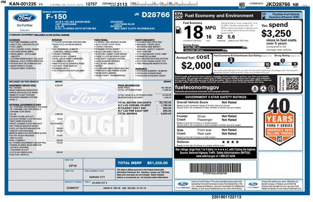 Used 2018 Ford F150 XLT w/ Equipment Group 302A Luxury AWD/4WD image 15