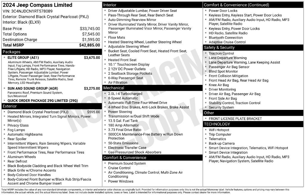 New 2024 Jeep Compass Limited w/ Elite Group AWD/4WD image 6