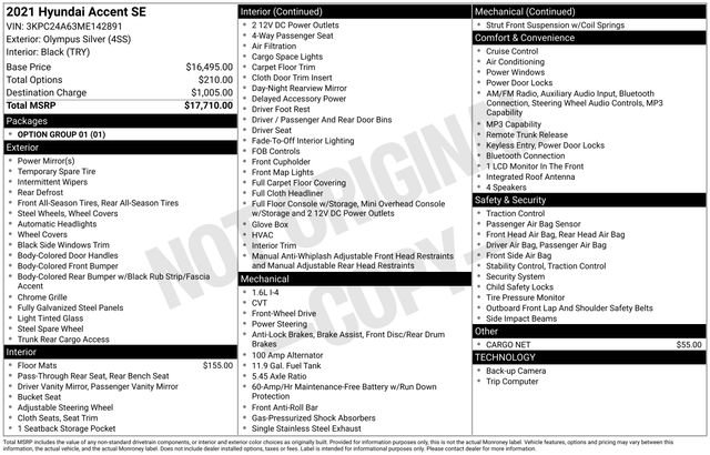Used 2021 Hyundai Accent SE image 2