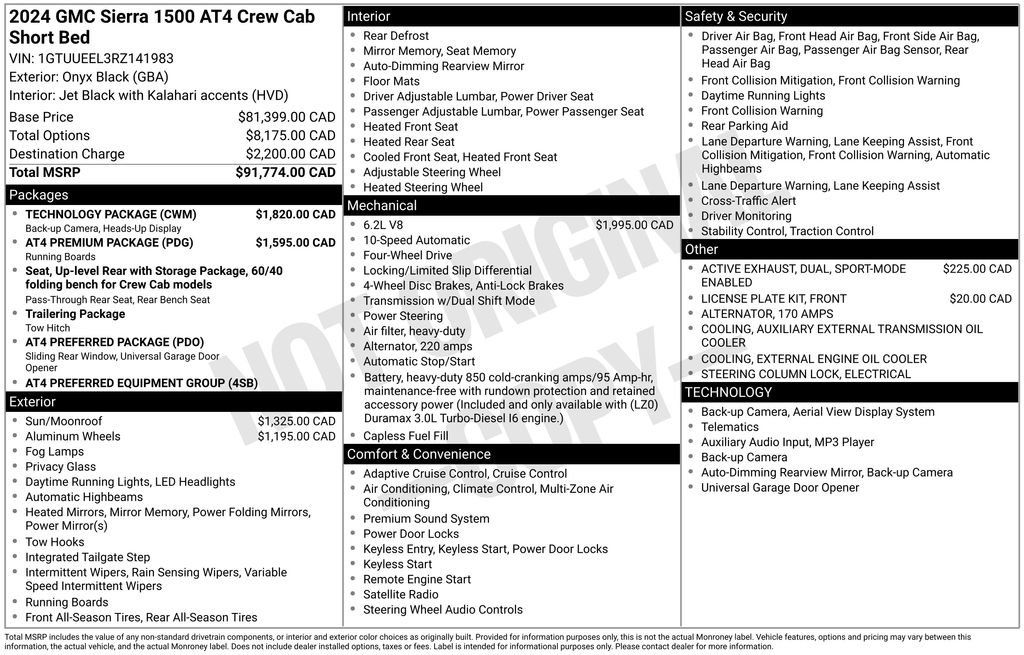 Used 2024 GMC Sierra 1500 AT4 w/ Technology Package image 9