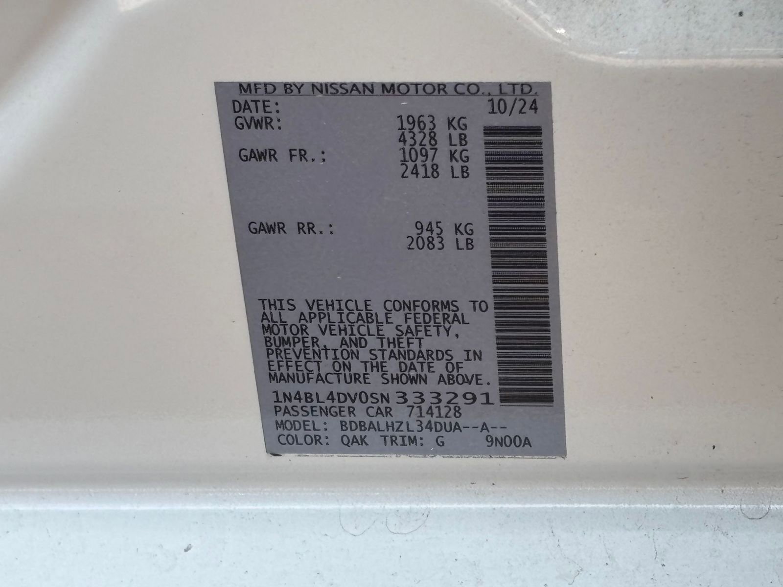 Used 2025 Nissan Altima 2.5 SV FWD image 10